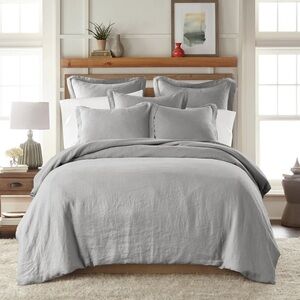 Elegant Gray Linen Pillow Shams